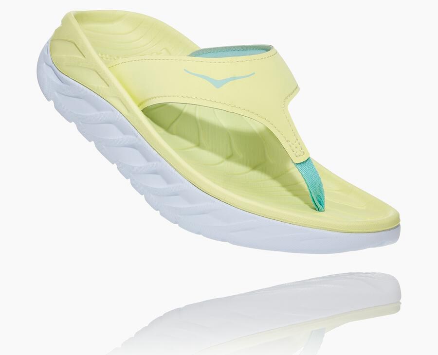 Hoka One One Ora Recovery Flip Sandaler Dam - Gula/Vita - OCNEM-6052